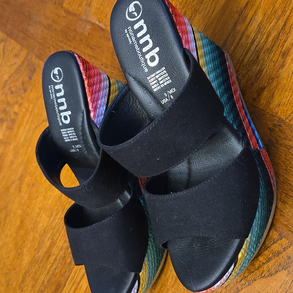 Colorful Wedge Sandals - Picture 2 of 11
